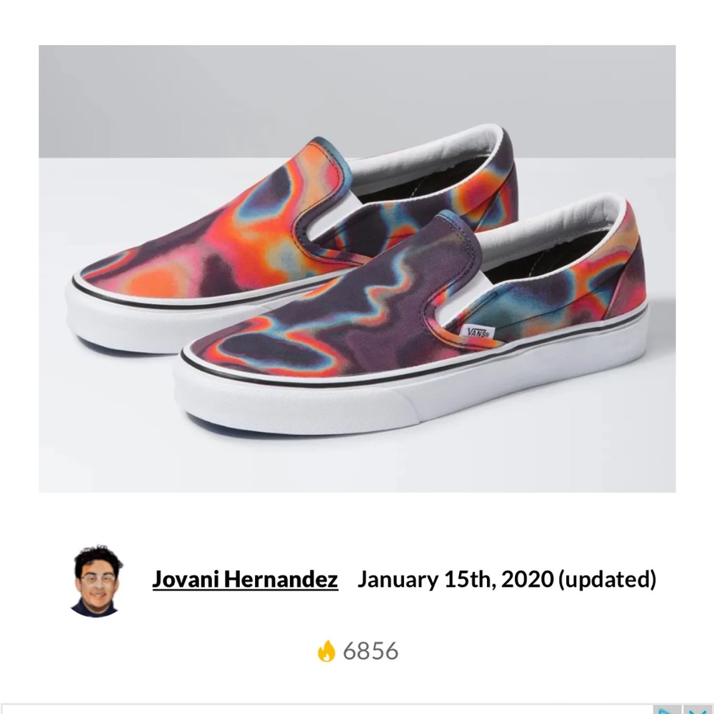 Vans Thermal Red and Blue Sneakers Vibrant Canvas Slip-On